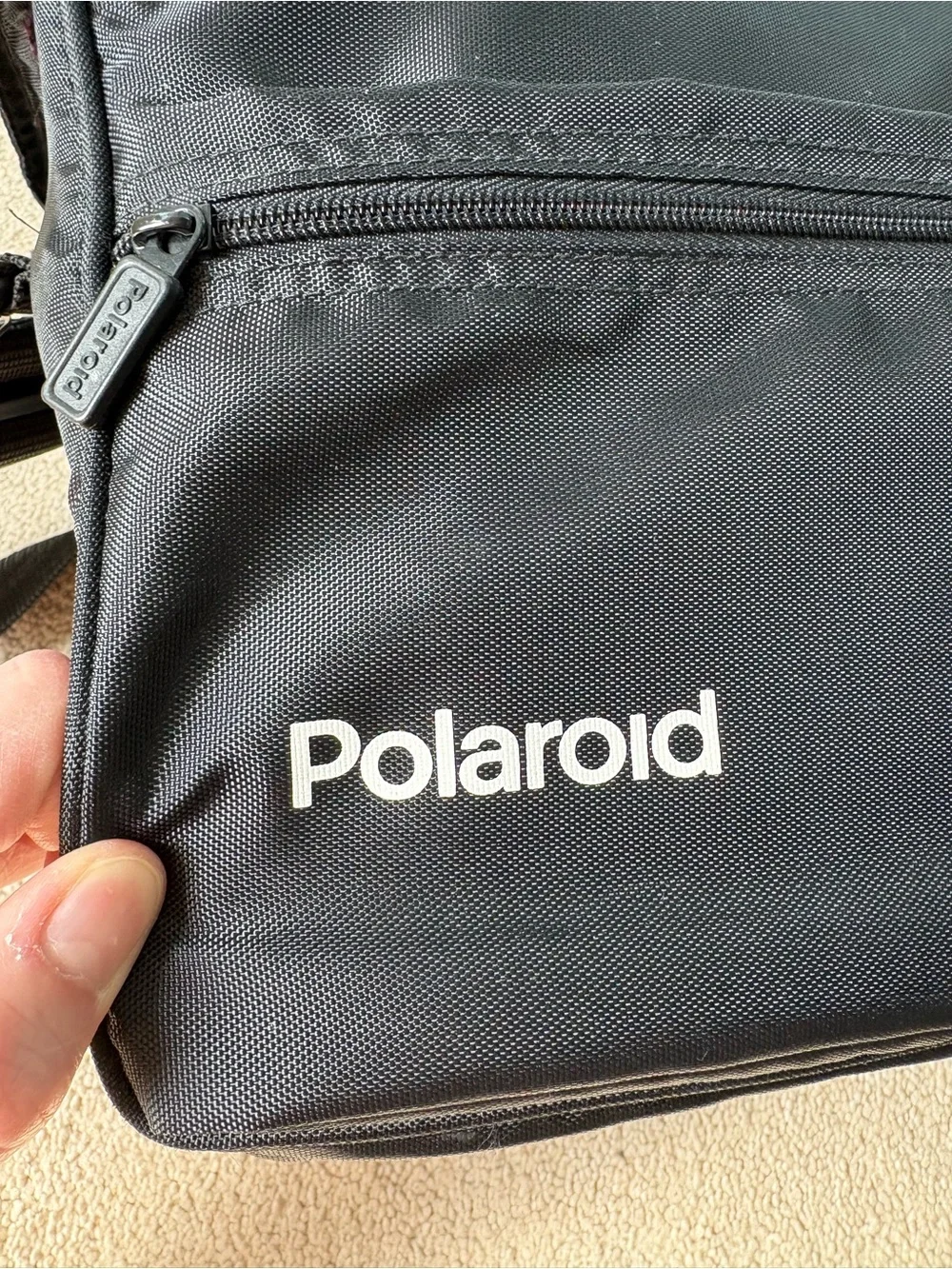 Vintage Polaroid Large Black Camera Bag Padded Crossbody Case Complete